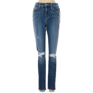 Joe's Jeans Distressed Skinny Jeans Metallic Side Stripe
